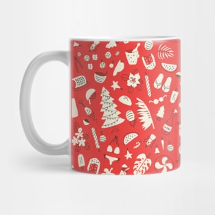 Tropical summer Christmas red pattern Mug